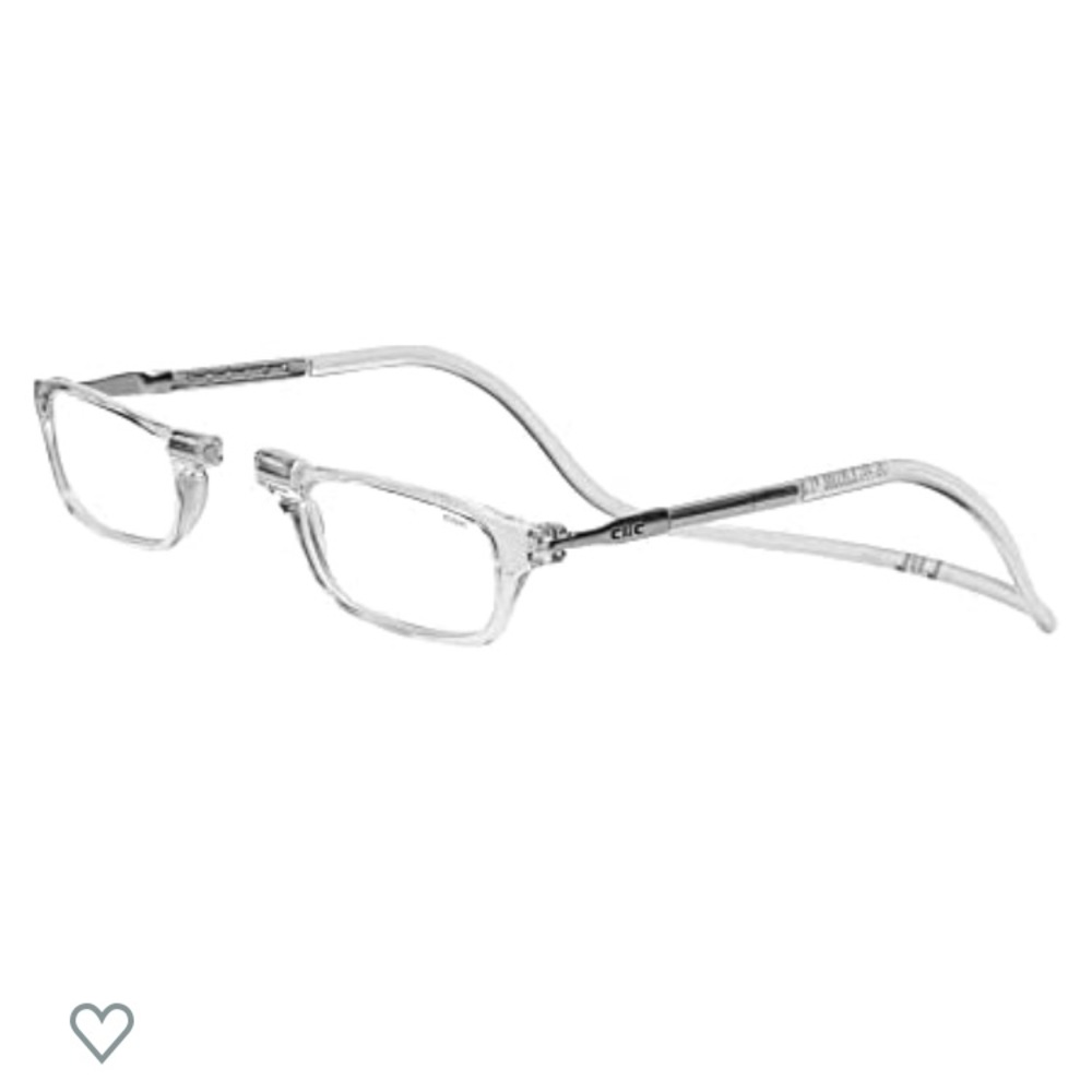 CliC Magnetic Reading Glasses, (Clear, 1.75 Magnification)